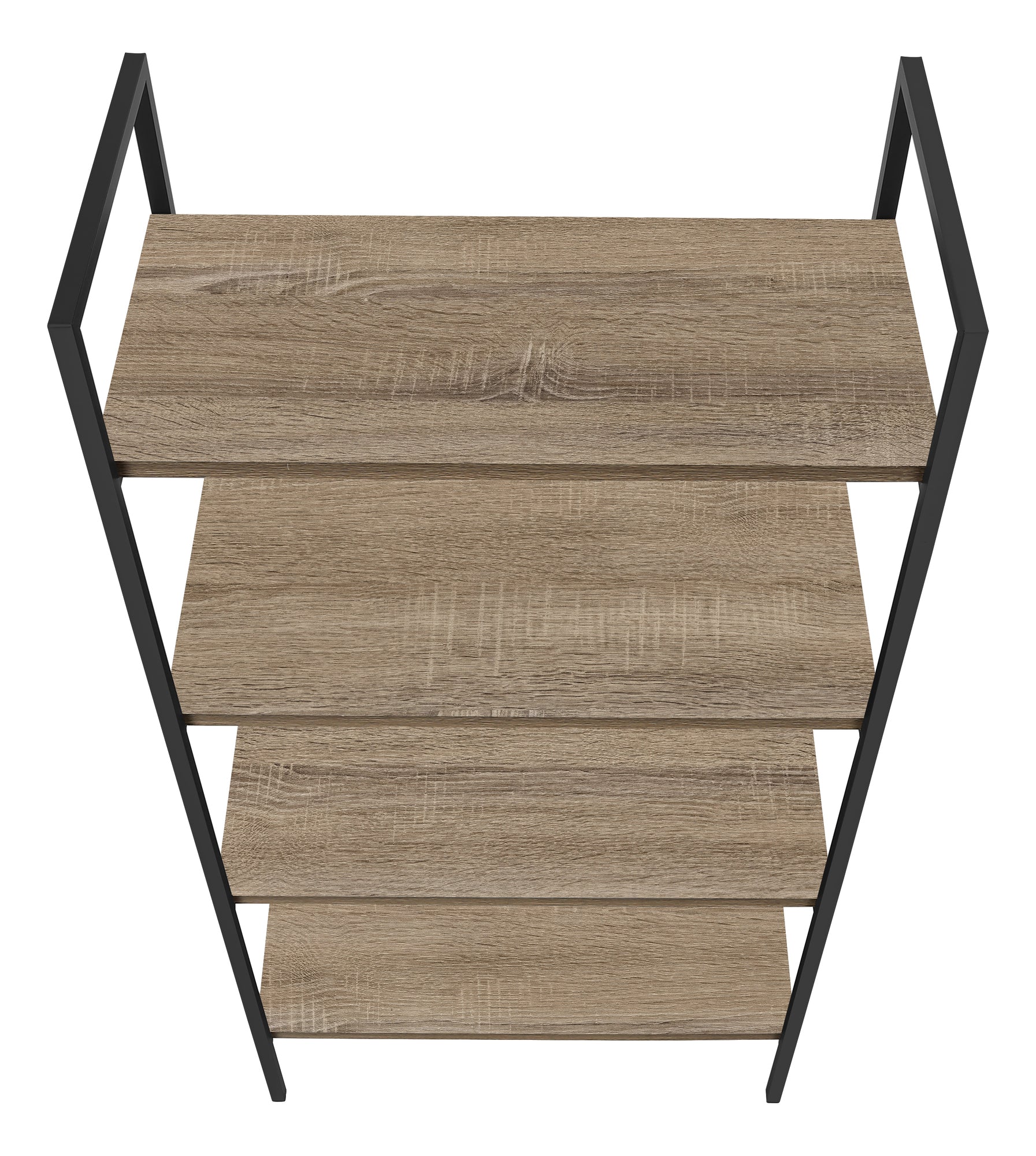 BIBLIOTHÈQUE - 48"H / TAUPE FONCÉ / MÉTAL NOIR