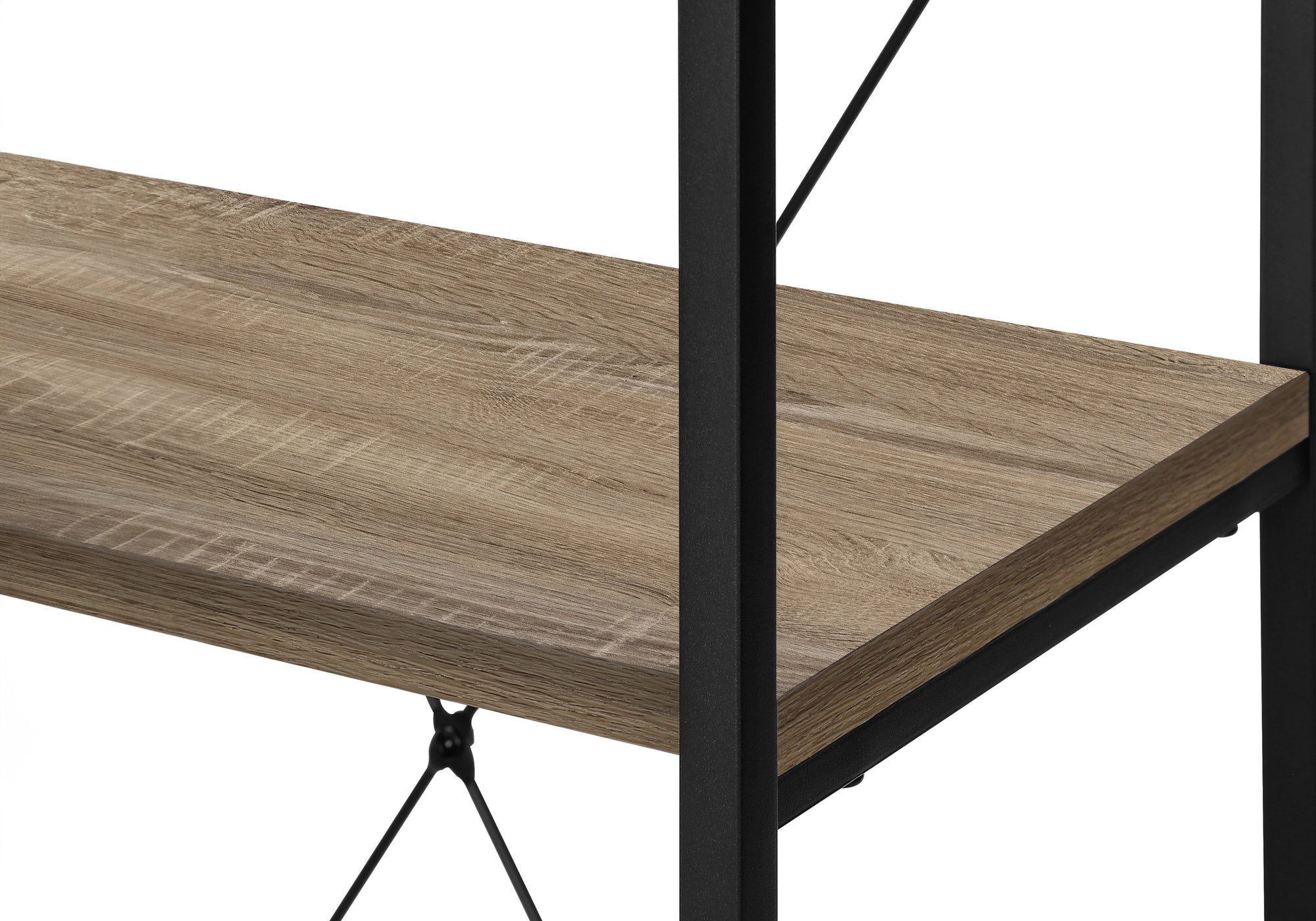 BIBLIOTHÈQUE - 48"H / TAUPE FONCÉ / MÉTAL NOIR