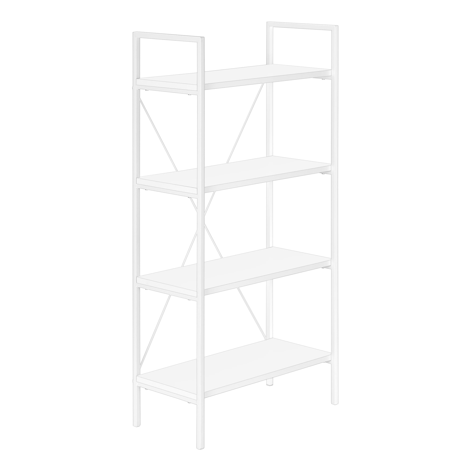 BIBLIOTHÈQUE - 48"H / BLANC / MÉTAL BLANC ( Meuble Mtl )
