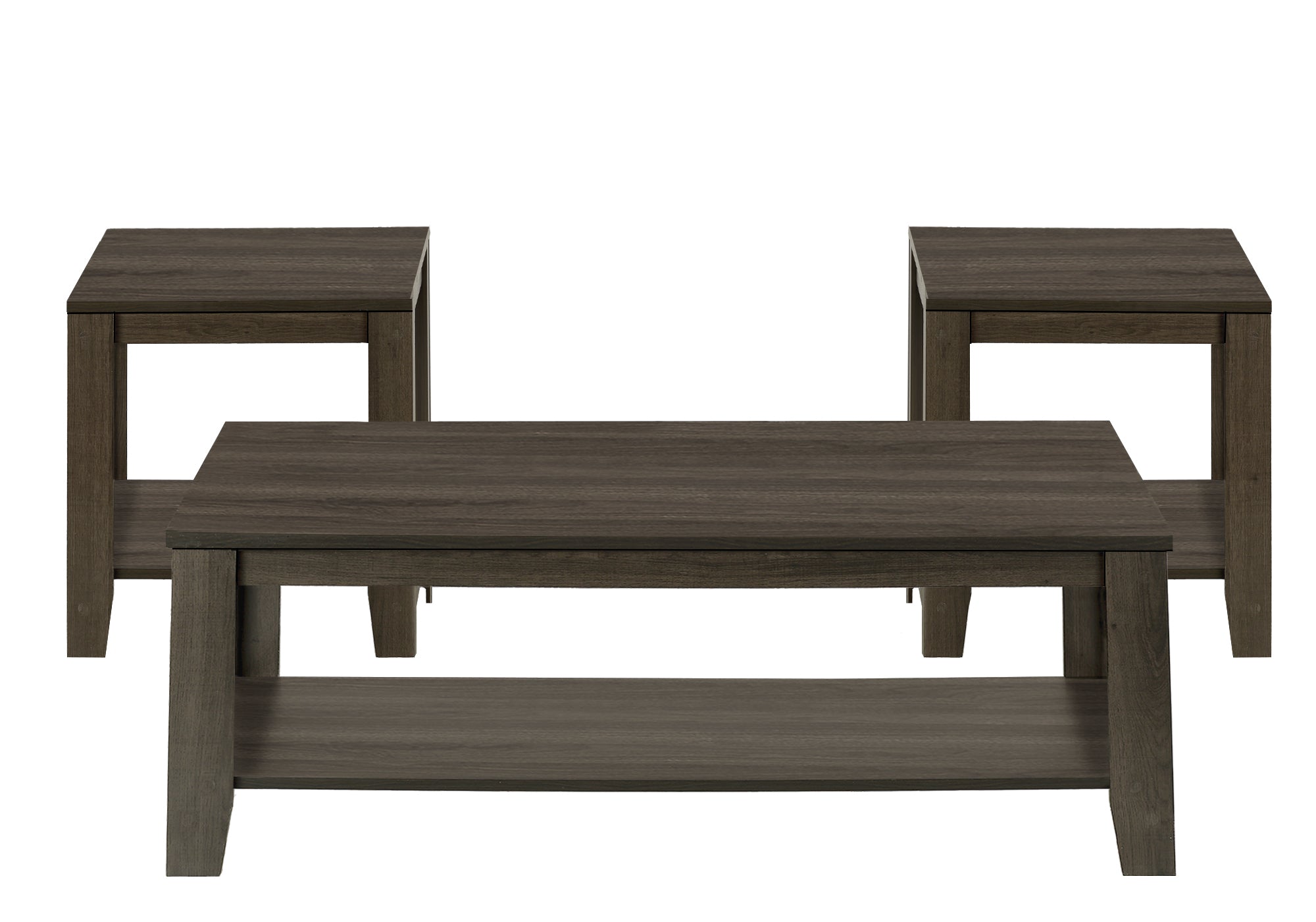 SET DE TABLE - SET 3PCS / CHENE MARRON ( Meuble Mtl ) 