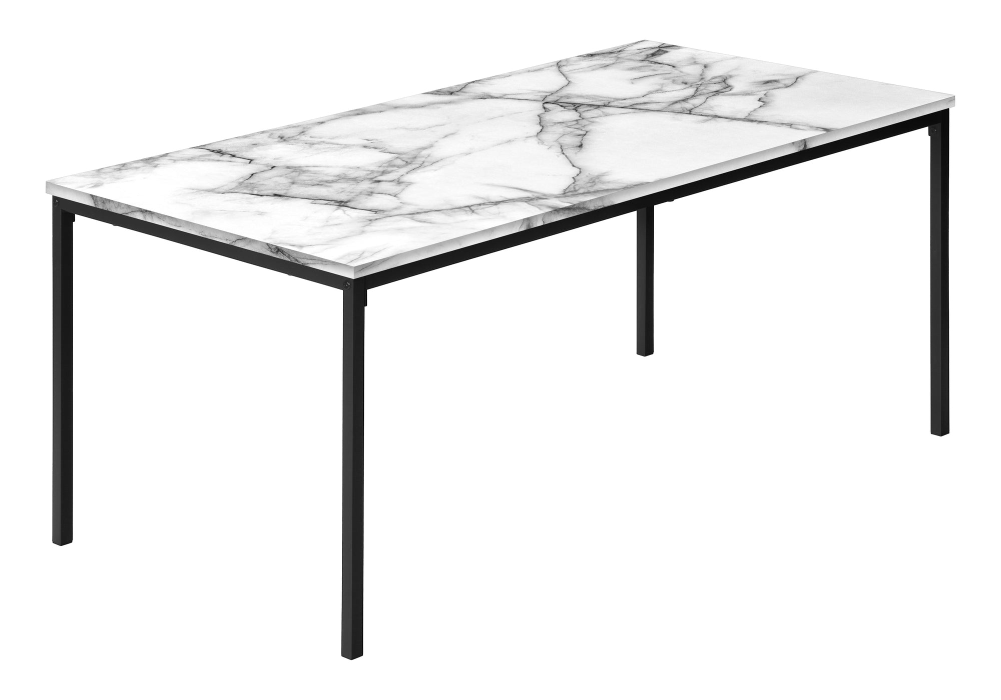 ENSEMBLE DE TABLE - ENSEMBLE 3PCS / MARBRE BLANC / MÉTAL NOIR