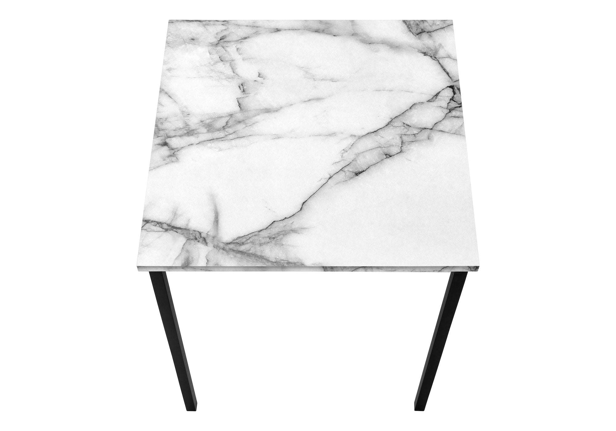 ENSEMBLE DE TABLE - ENSEMBLE 3PCS / MARBRE BLANC / MÉTAL NOIR