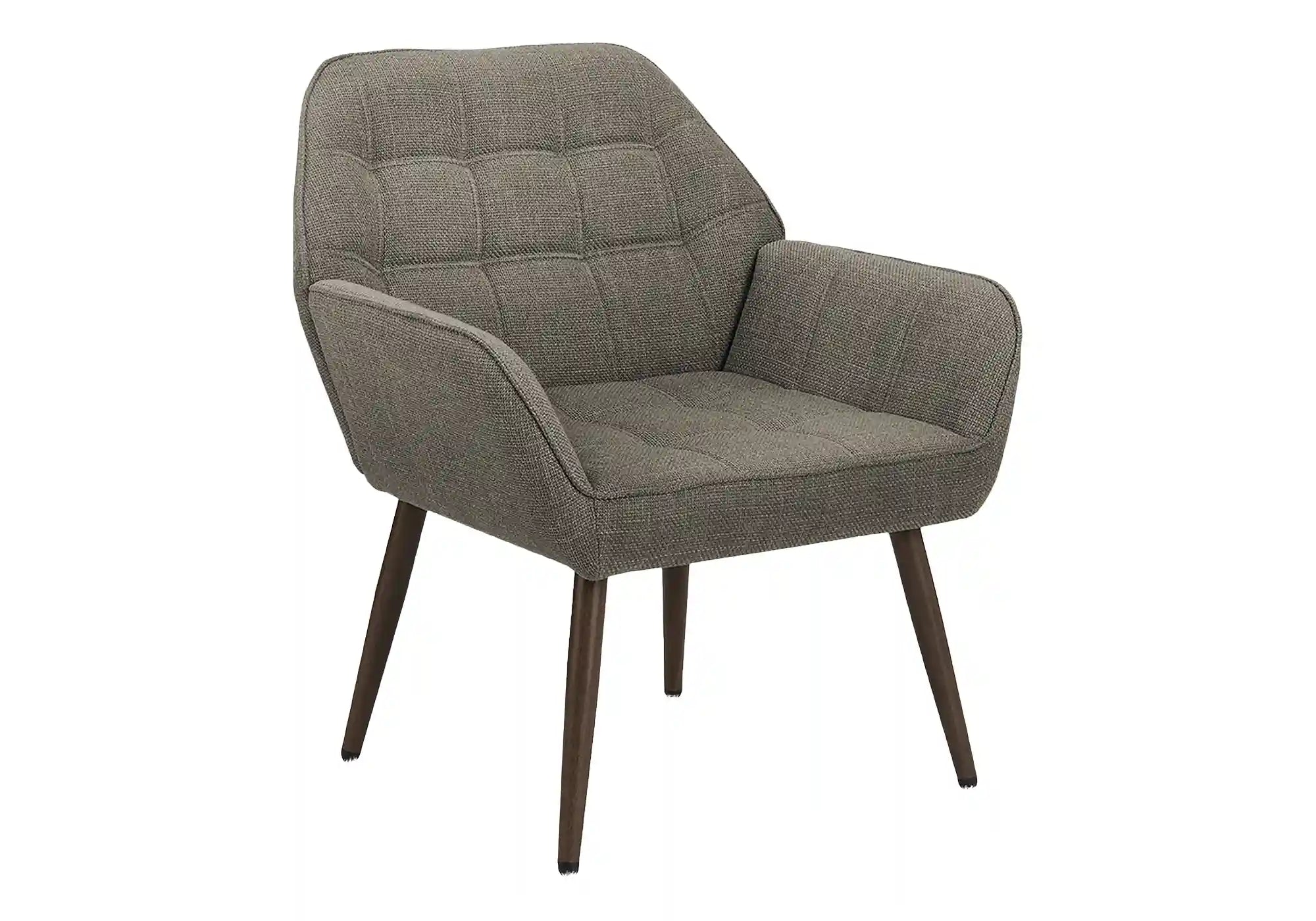 Fauteuil d'Appoint Vert Foncé et Pieds Fini Noyer