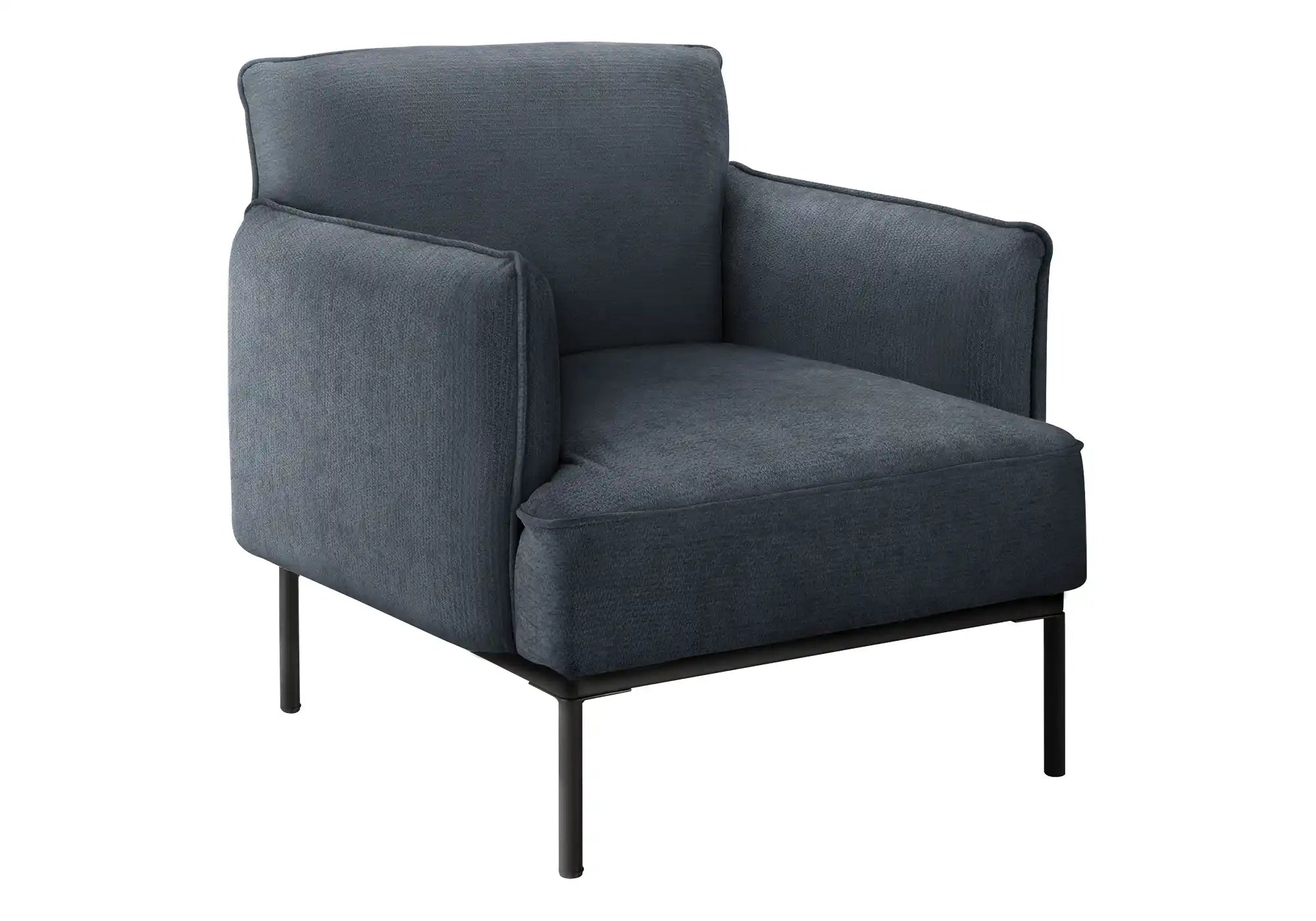 Fauteuil d'Appoint 33 po en Tissu Beige avec Pieds Métal Noir