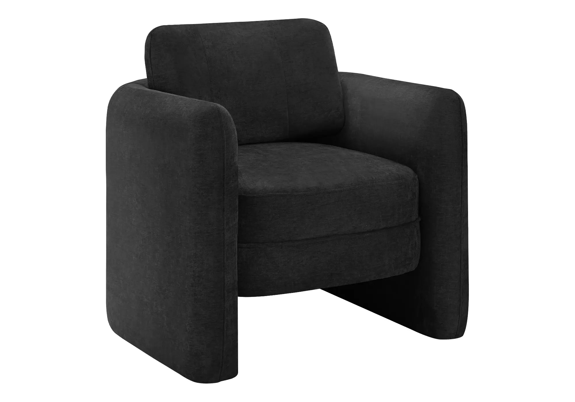 Fauteuil d'Appoint Tonneau 32 po en Tissu Noir
