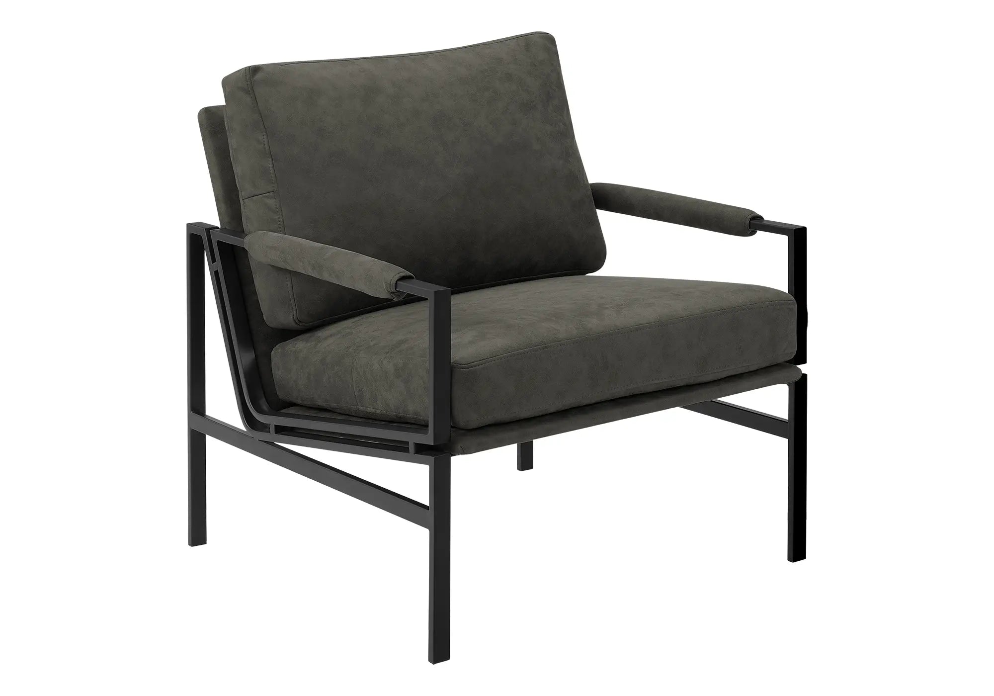 Fauteuil d'Appoint 36 po Tissu Gris Foncé et Métal