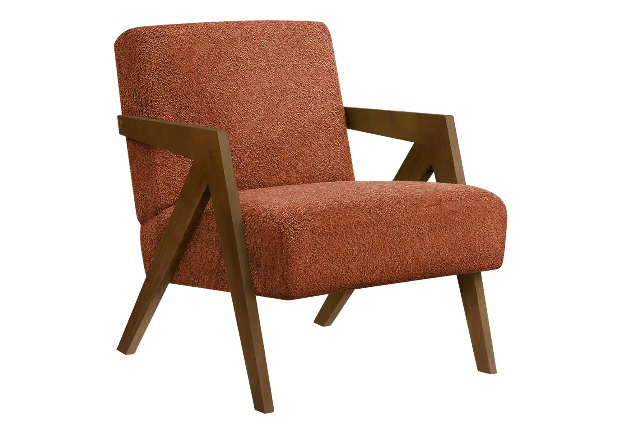Fauteuil d'Appoint Gris Clair avec Accoudoirs en Bois Noyer