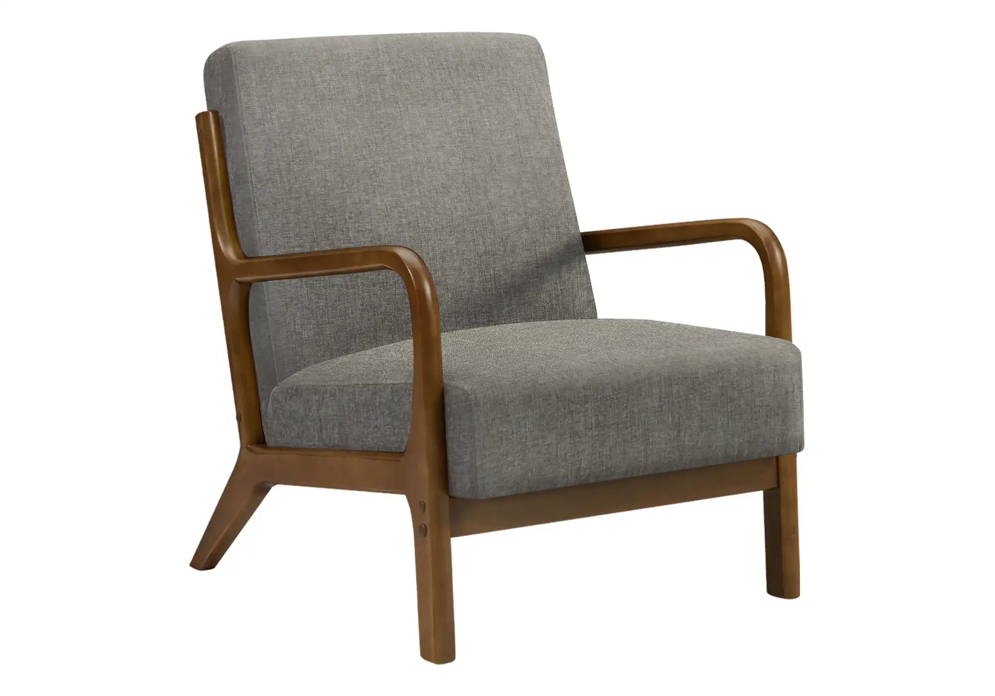 Fauteuil d'Appoint Brun Clair avec Accoudoirs en Bois Noyer