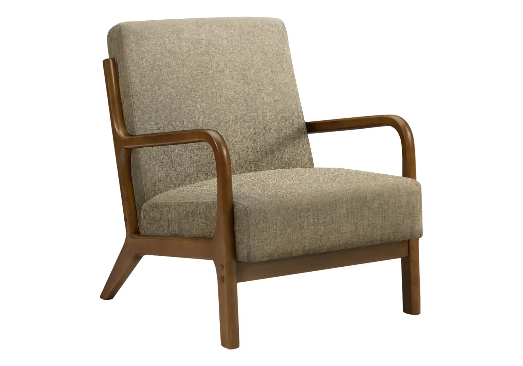 Fauteuil d'Appoint Brun Clair avec Accoudoirs en Bois Noyer