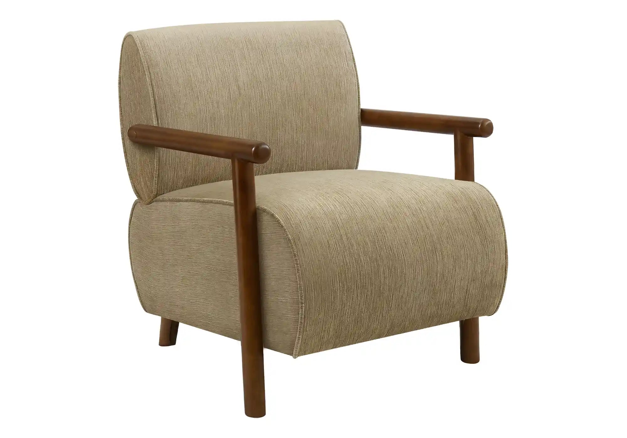 Fauteuil d'Appoint Or Clair avec Accoudoirs en Bois Noyer