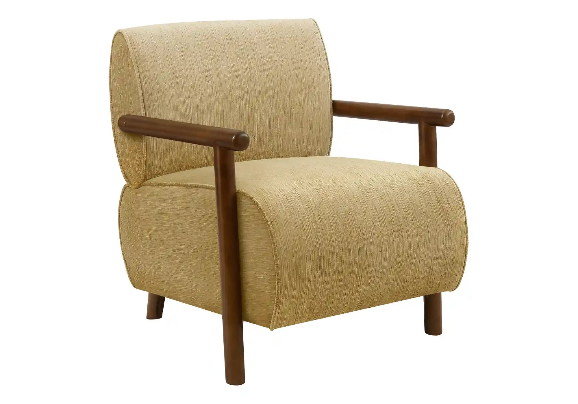 Fauteuil d'Appoint Or Clair avec Accoudoirs en Bois Noyer