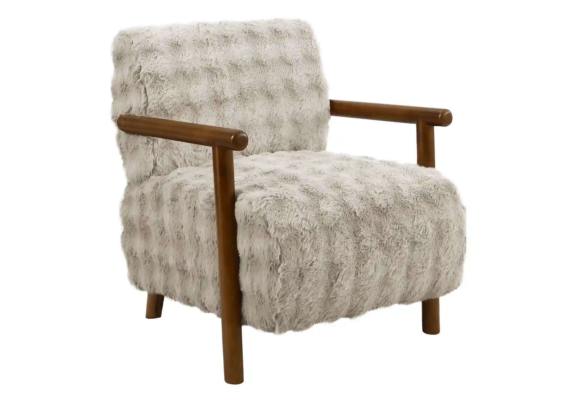 Fauteuil d'Appoint Or Clair avec Accoudoirs en Bois Noyer