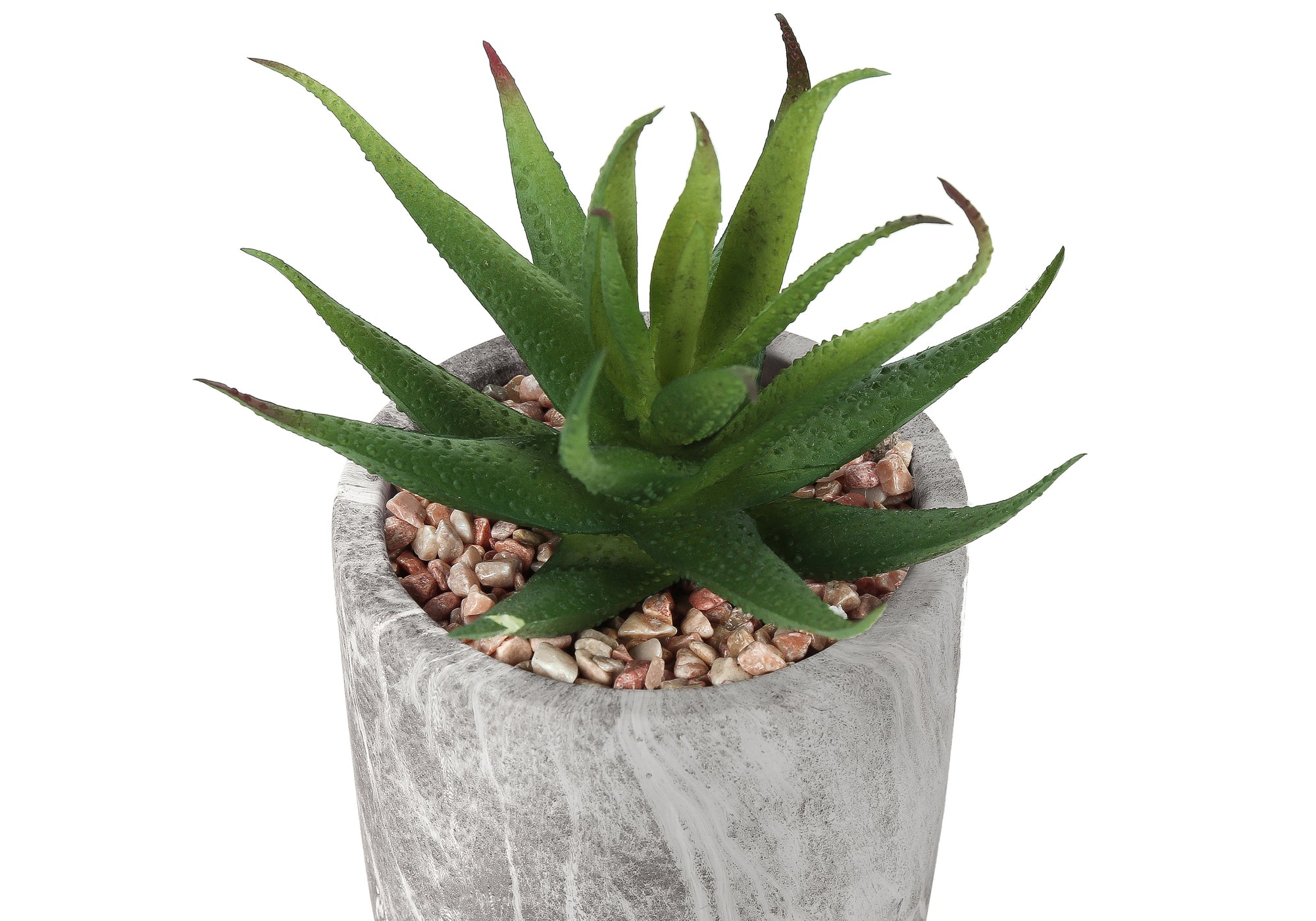 PLANTE ARTIFICIELLE - 2PCS / 7"H SUCCULENTE EN 4" POT CIMENT