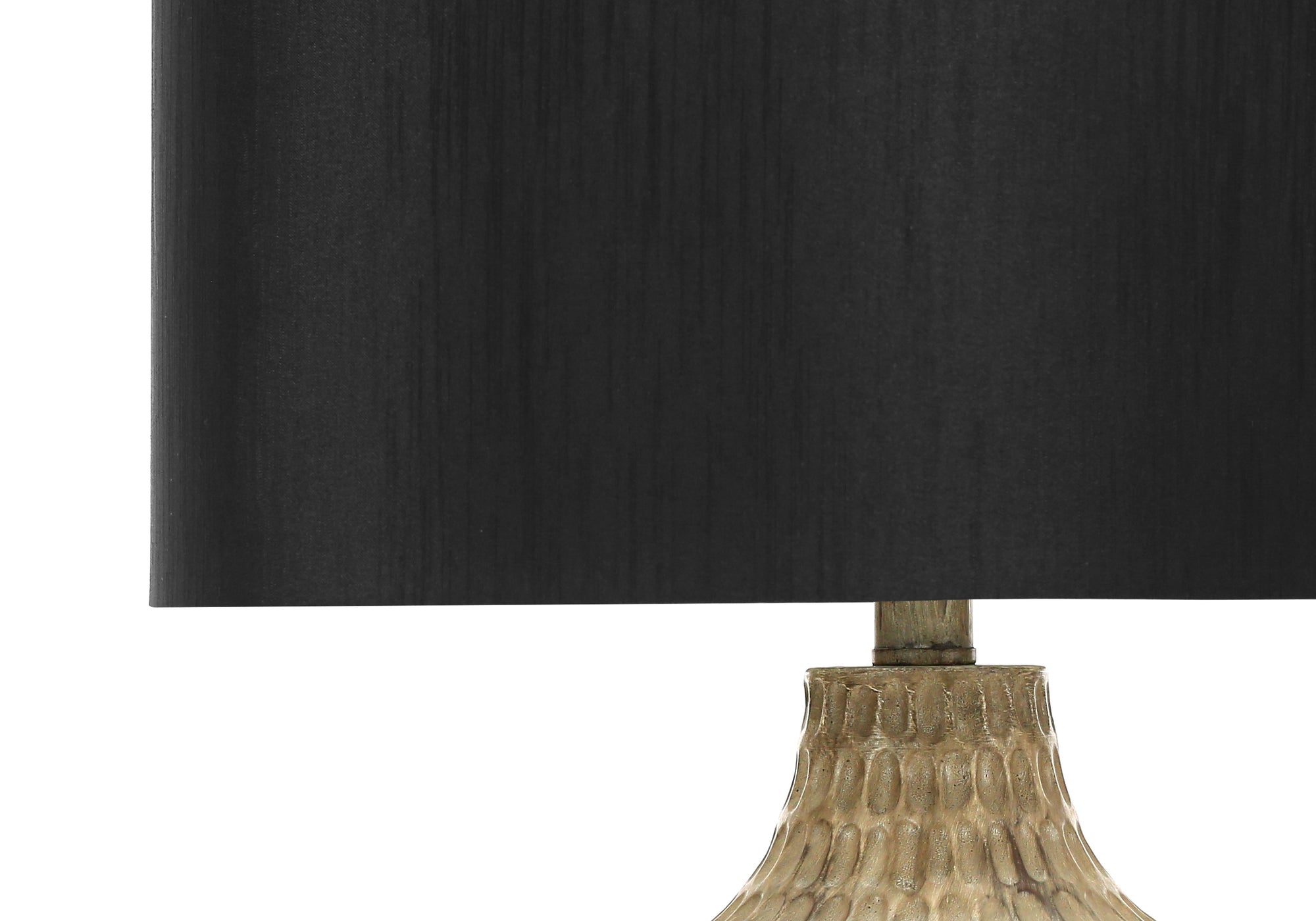 ÉCLAIRAGE - LAMPE DE TABLE 25"H RÉSINE BRUN / ABAT-JOUR NOIR