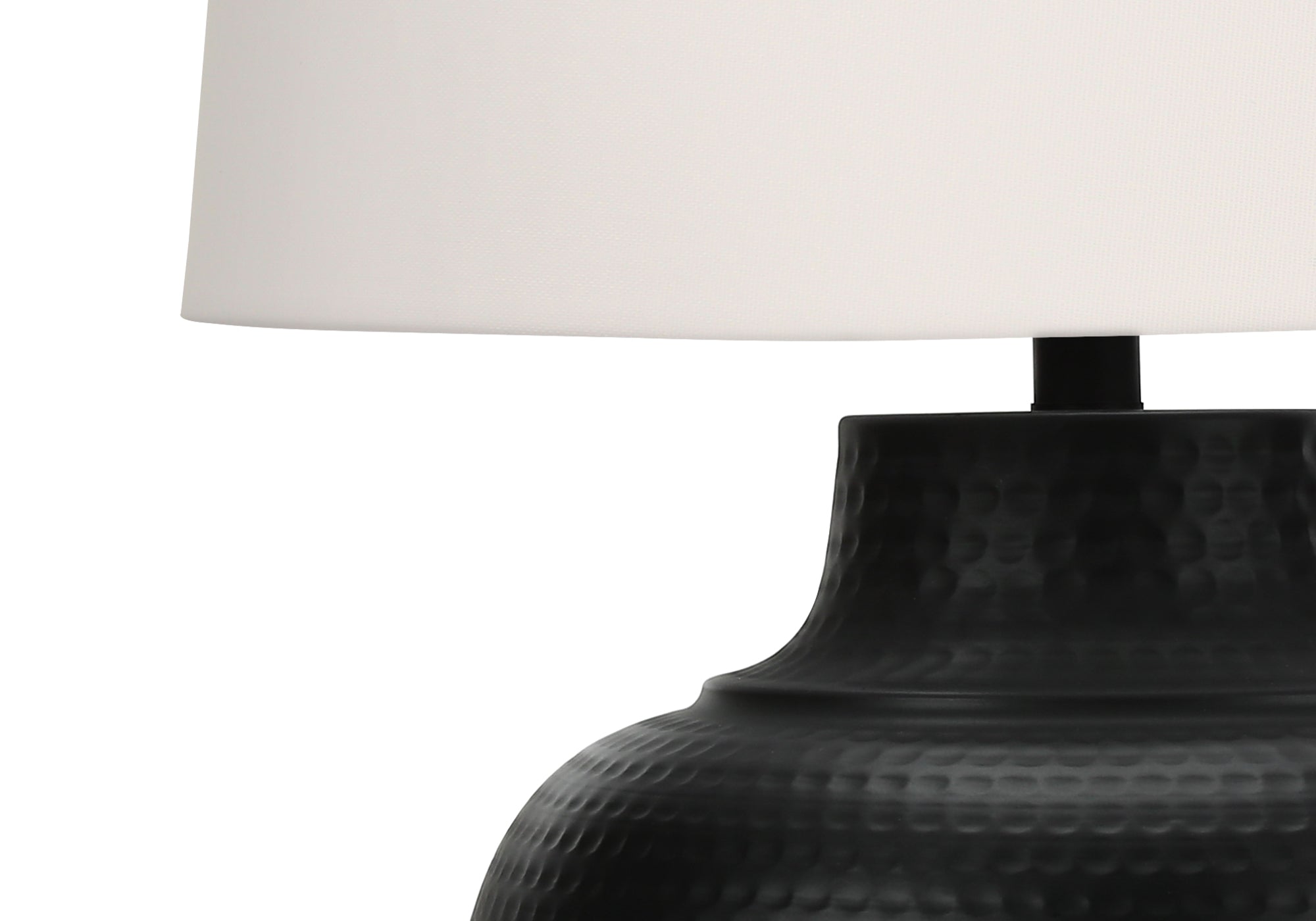 ÉCLAIRAGE - LAMPE DE TABLE 26"H MÉTAL NOIR / ABAT-JOUR IVOIRE