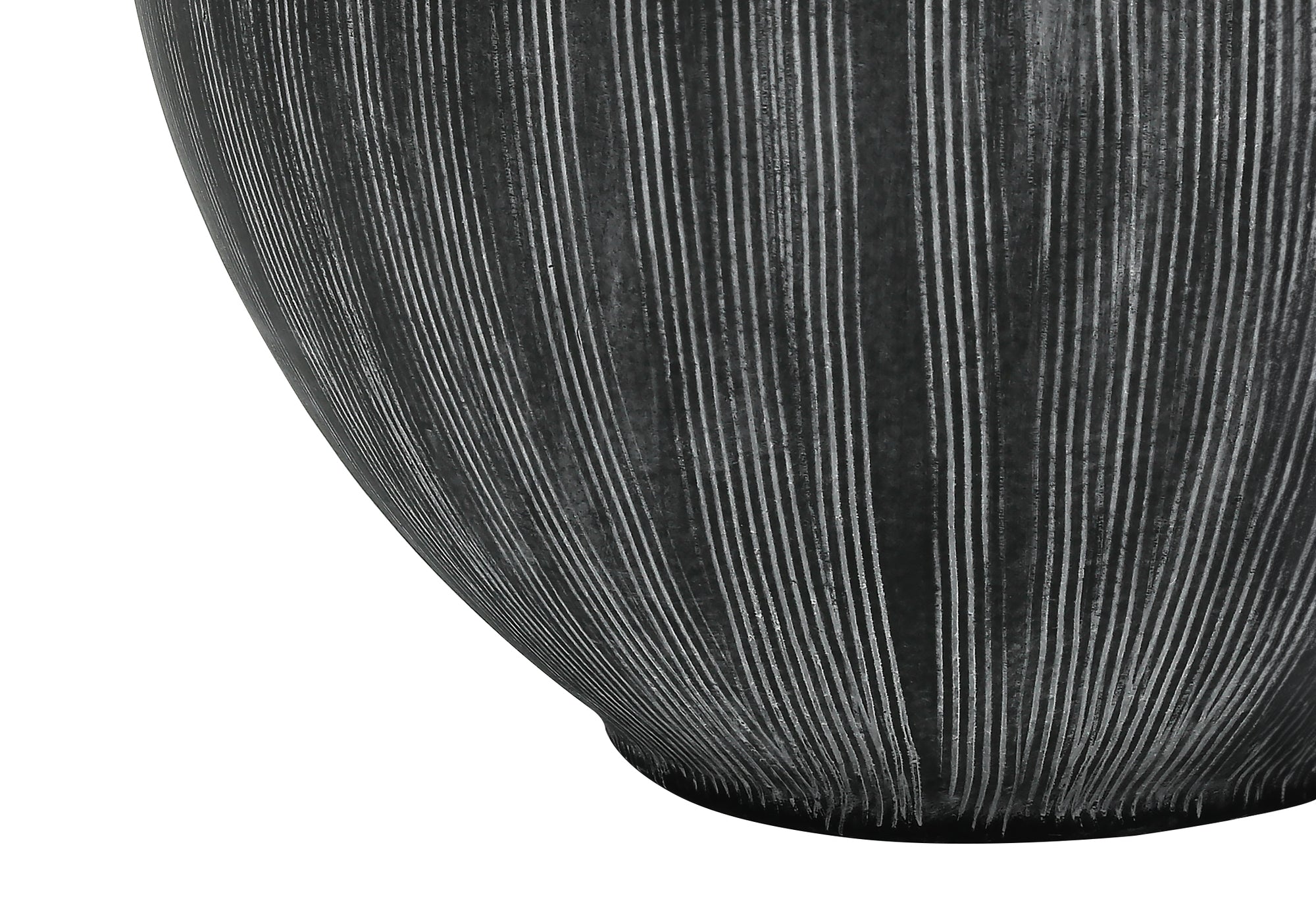 ÉCLAIRAGE - LAMPE DE TABLE 23"H CÉRAMIQUE NOIRE / ABAT-JOUR NOIR