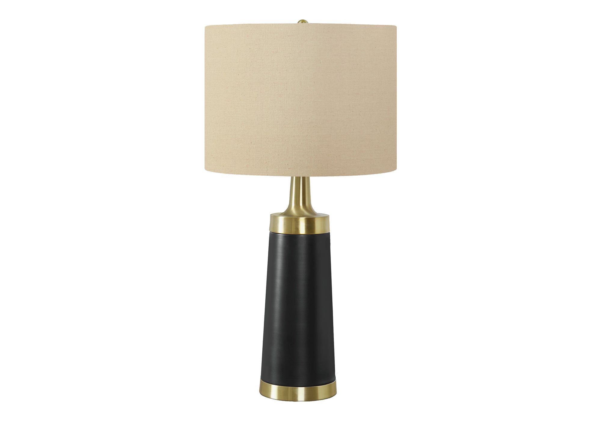 ÉCLAIRAGE - LAMPE DE TABLE 28"H MÉTAL NOIR / ABAT-JOUR BEIGE