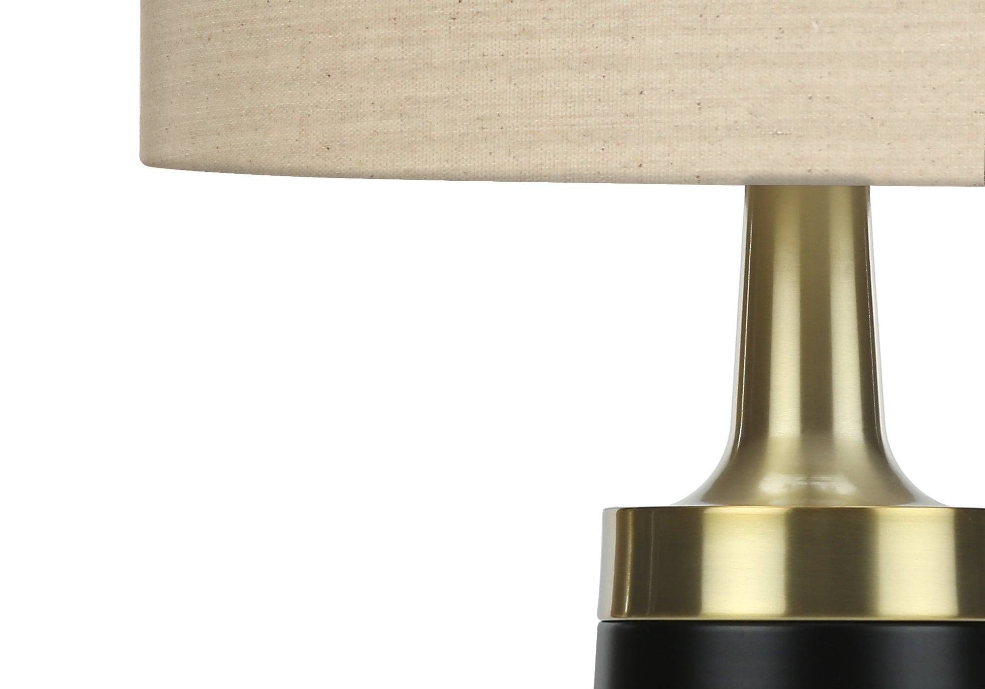 ÉCLAIRAGE - LAMPE DE TABLE 28"H MÉTAL NOIR / ABAT-JOUR BEIGE