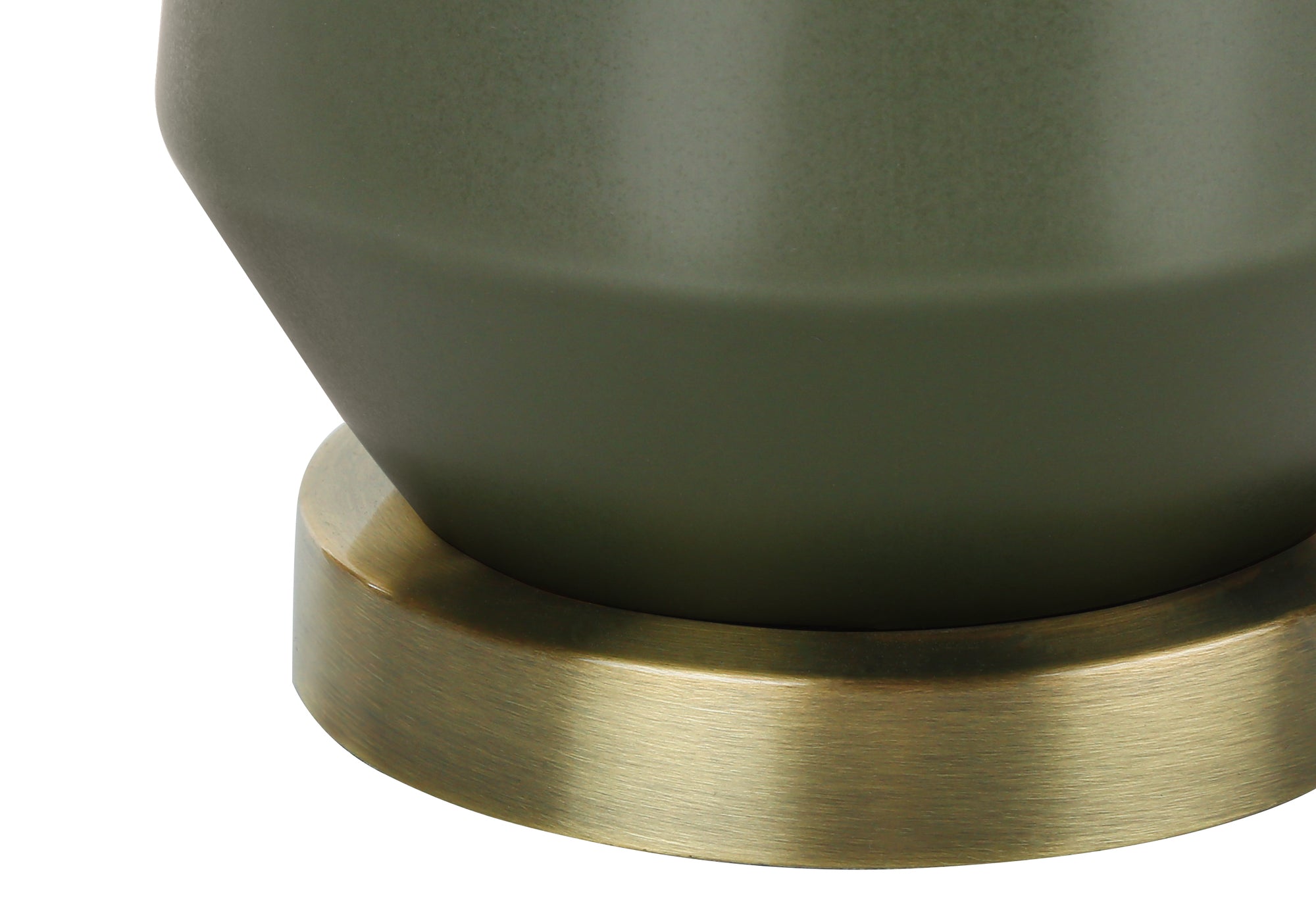 ÉCLAIRAGE - LAMPE DE TABLE 26"H CÉRAMIQUE VERTE / ABAT-JOUR IVOIRE