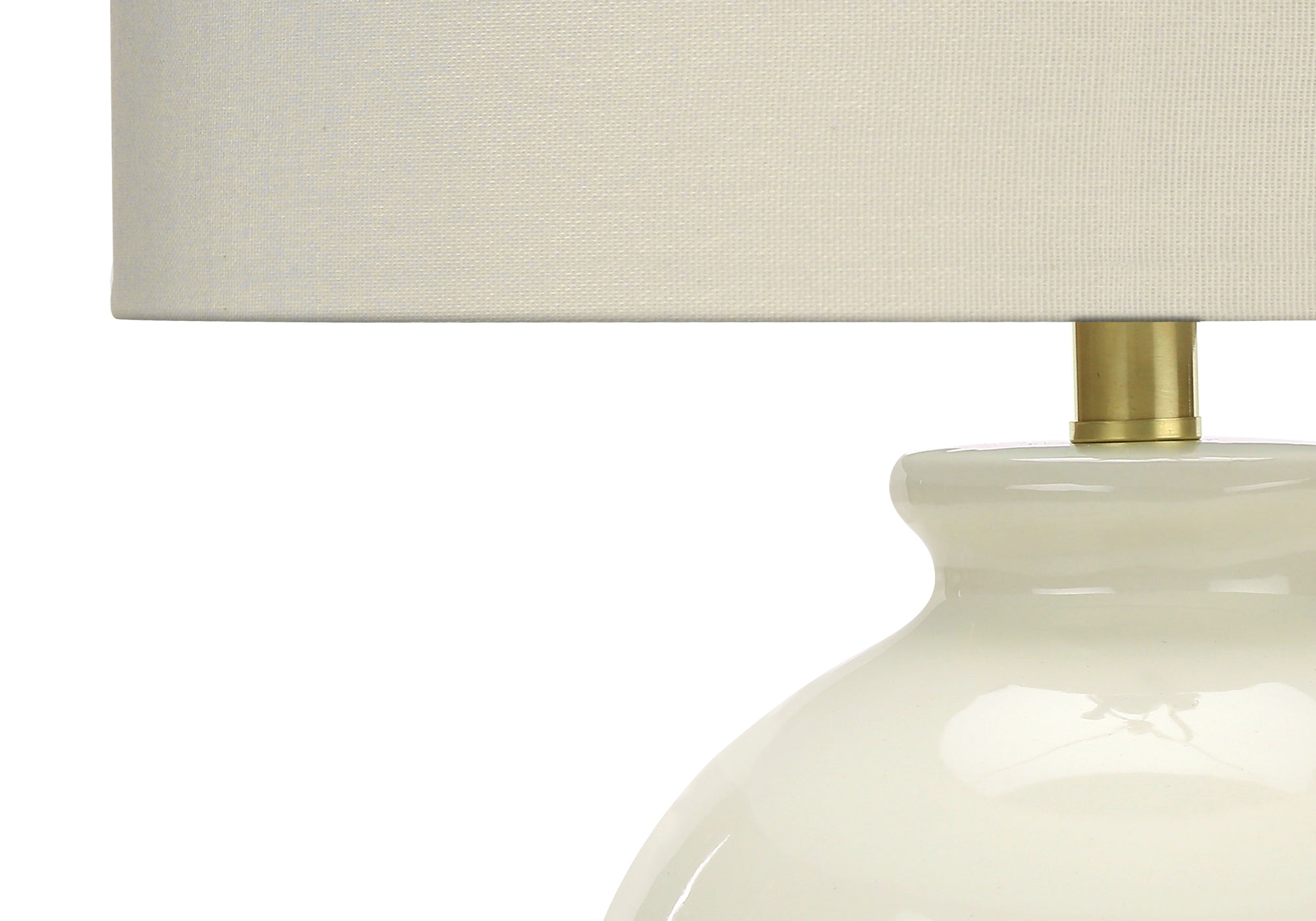 ÉCLAIRAGE - LAMPE DE TABLE 26"H CÉRAMIQUE CRÈME / ABAT-JOUR IVOIRE
