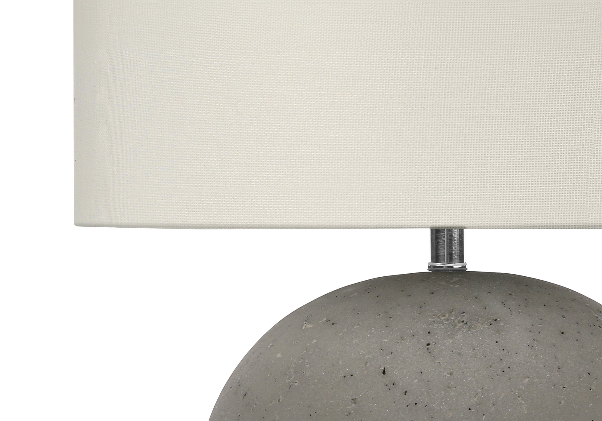 ÉCLAIRAGE - LAMPE DE TABLE 20"H BÉTON GRIS / ABAT-JOUR IVOIRE