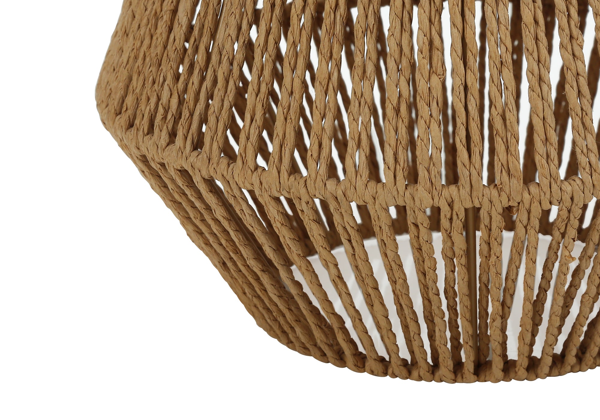 ÉCLAIRAGE - LAMPE DE TABLE 22"H CORDE BRUN / ABAT-JOUR BEIGE