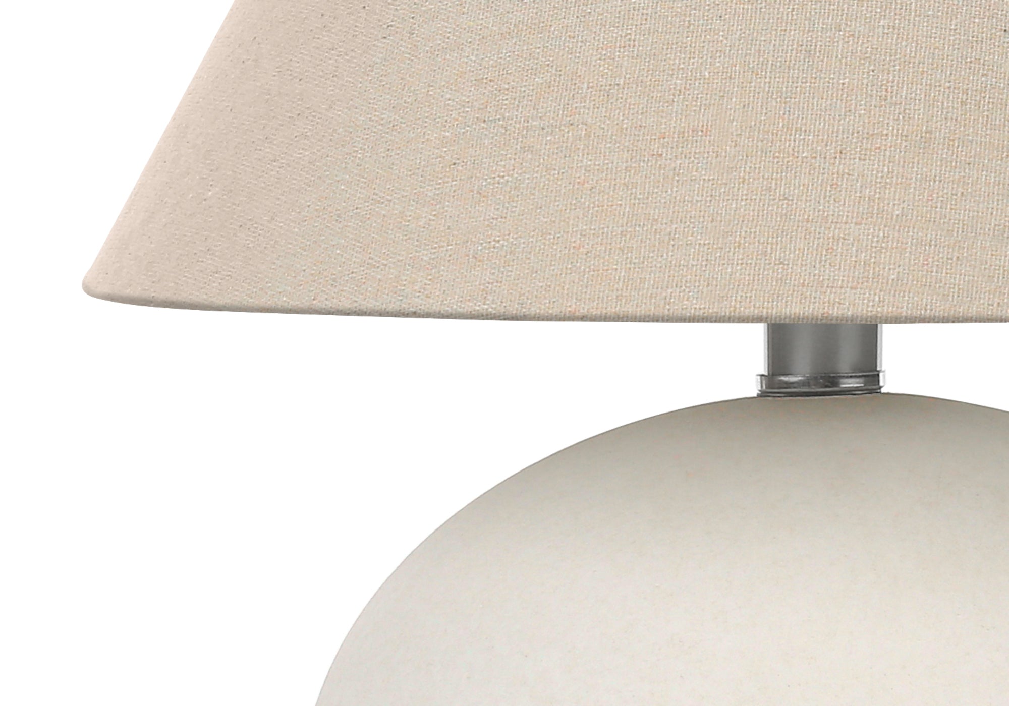 ÉCLAIRAGE - LAMPE DE TABLE 16"H CÉRAMIQUE CRÈME / ABAT-JOUR CRÈME
