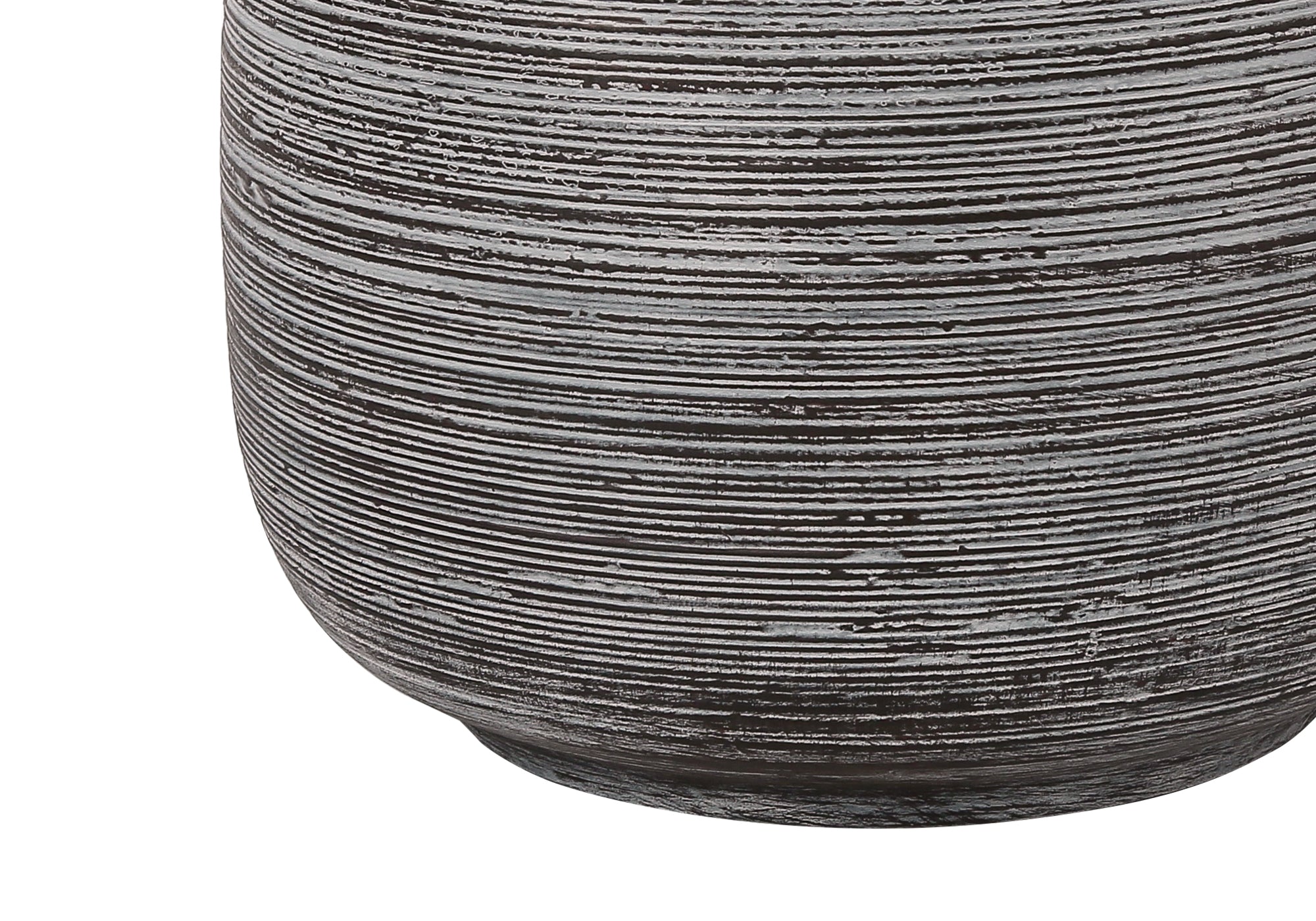 ÉCLAIRAGE - LAMPE DE TABLE 19"H CÉRAMIQUE GRIS / ABAT-JOUR IVOIRE