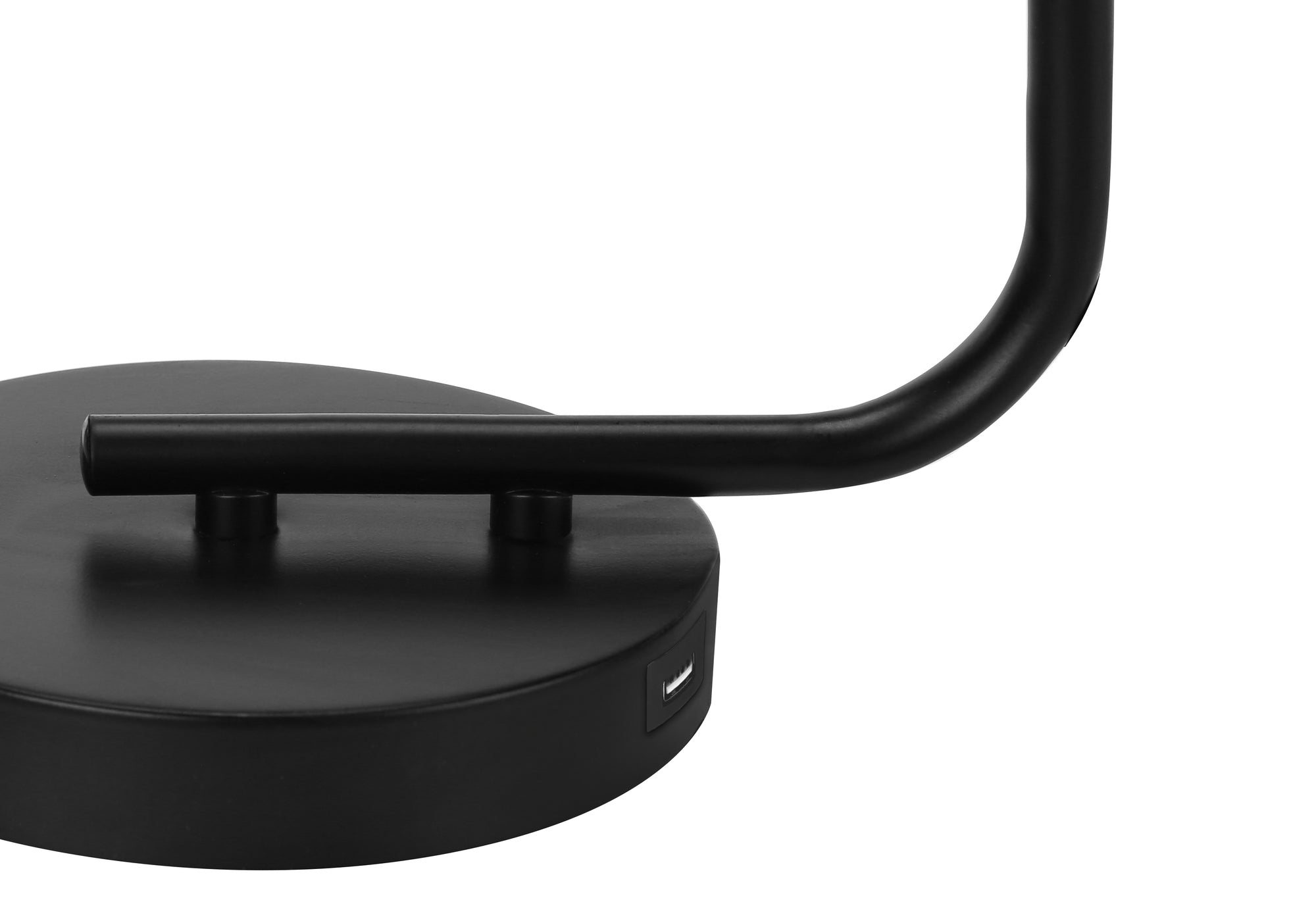 ÉCLAIRAGE - LAMPE DE TABLE 20"H MÉTAL NOIR/abat-jour en verre/USB