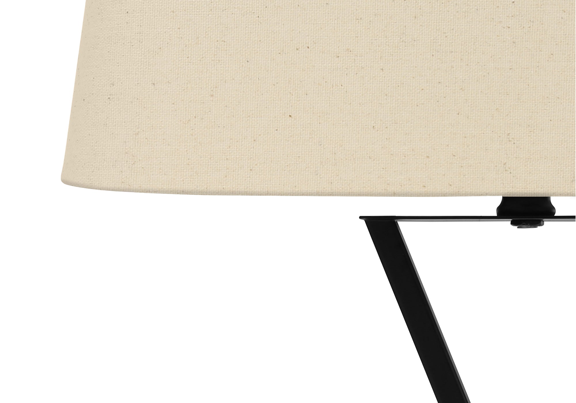 ÉCLAIRAGE - LAMPE DE TABLE 25"H MÉTAL NOIR/Abat-jour BEIGE/USB