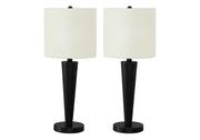 ÉCLAIRAGE - LAMPE DE TABLE 2PCS/24"H MÉTAL NOIR / IVOIRE / USB