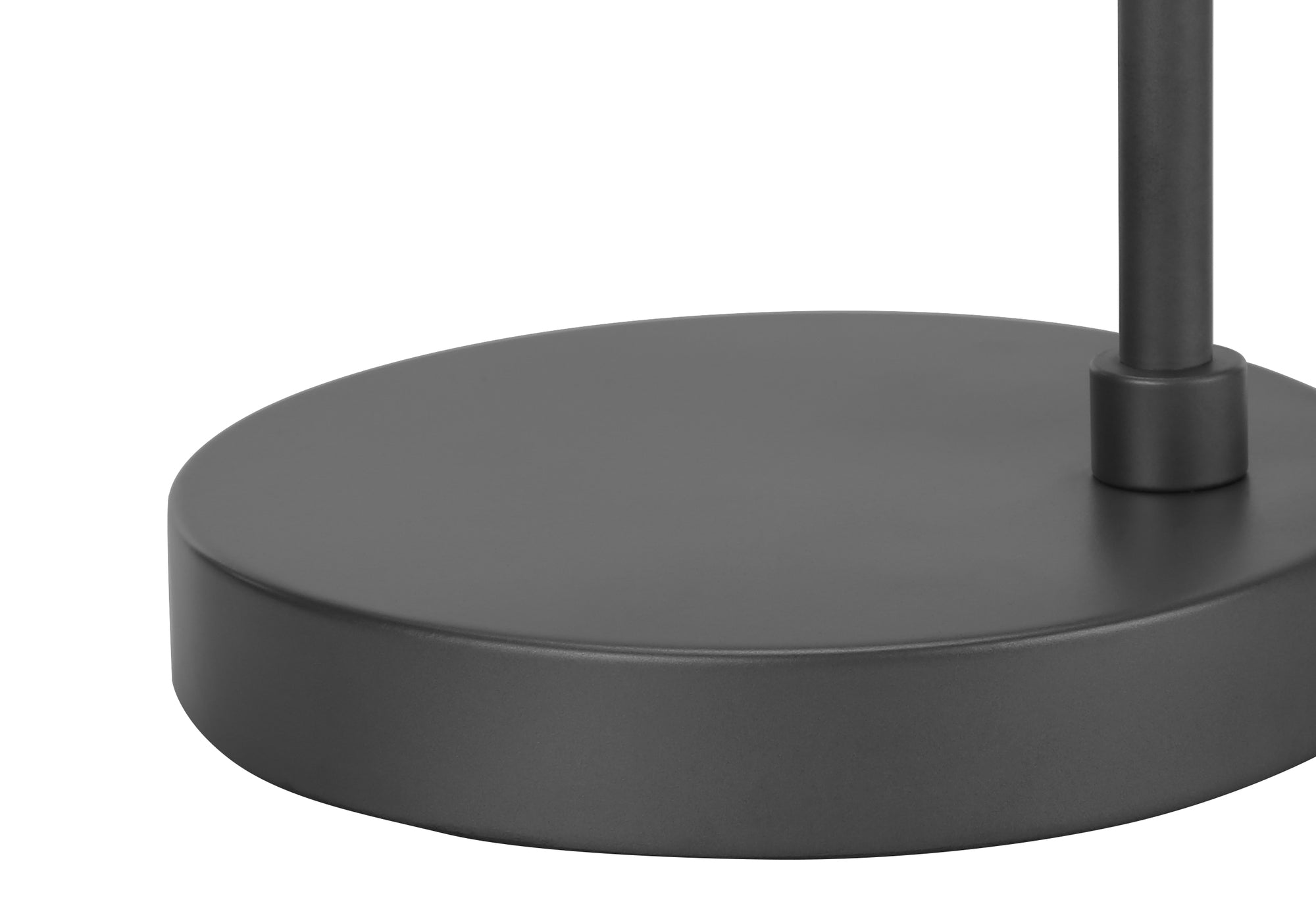 ÉCLAIRAGE - LAMPE DE TABLE 18"H MÉTAL GRIS / ABAT-JOUR GRIS / USB