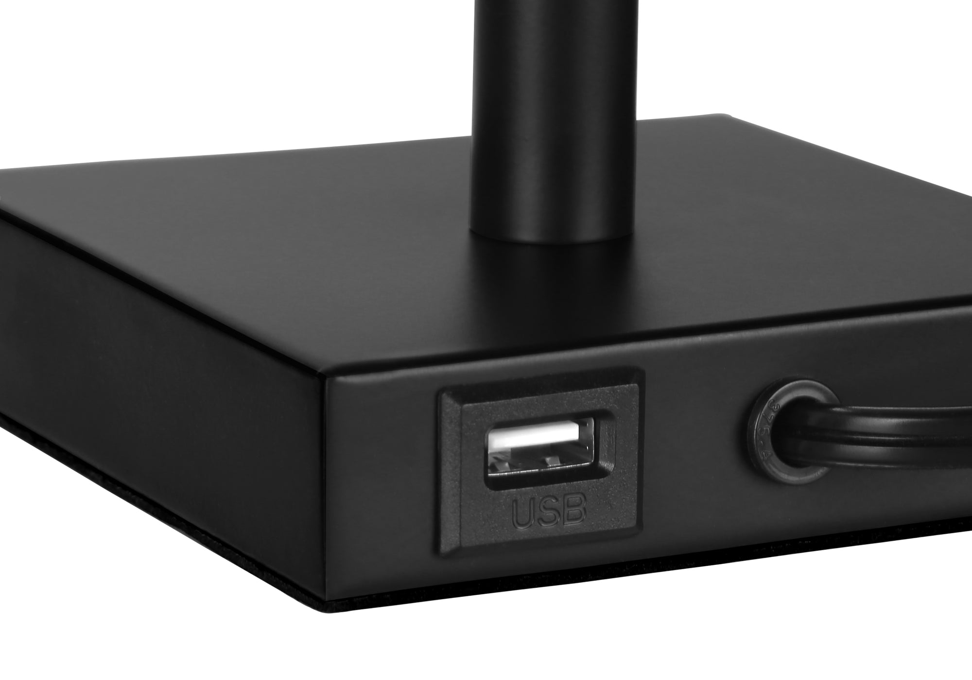 ÉCLAIRAGE - LAMPE DE TABLE 2PCS/17" H MÉTAL NOIR/BEIGE/USB