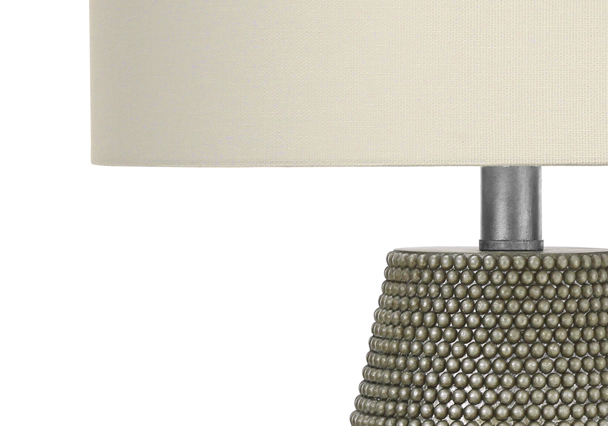ÉCLAIRAGE - LAMPE DE TABLE 24"H RÉSINE GRIS / ABAT-JOUR IVOIRE