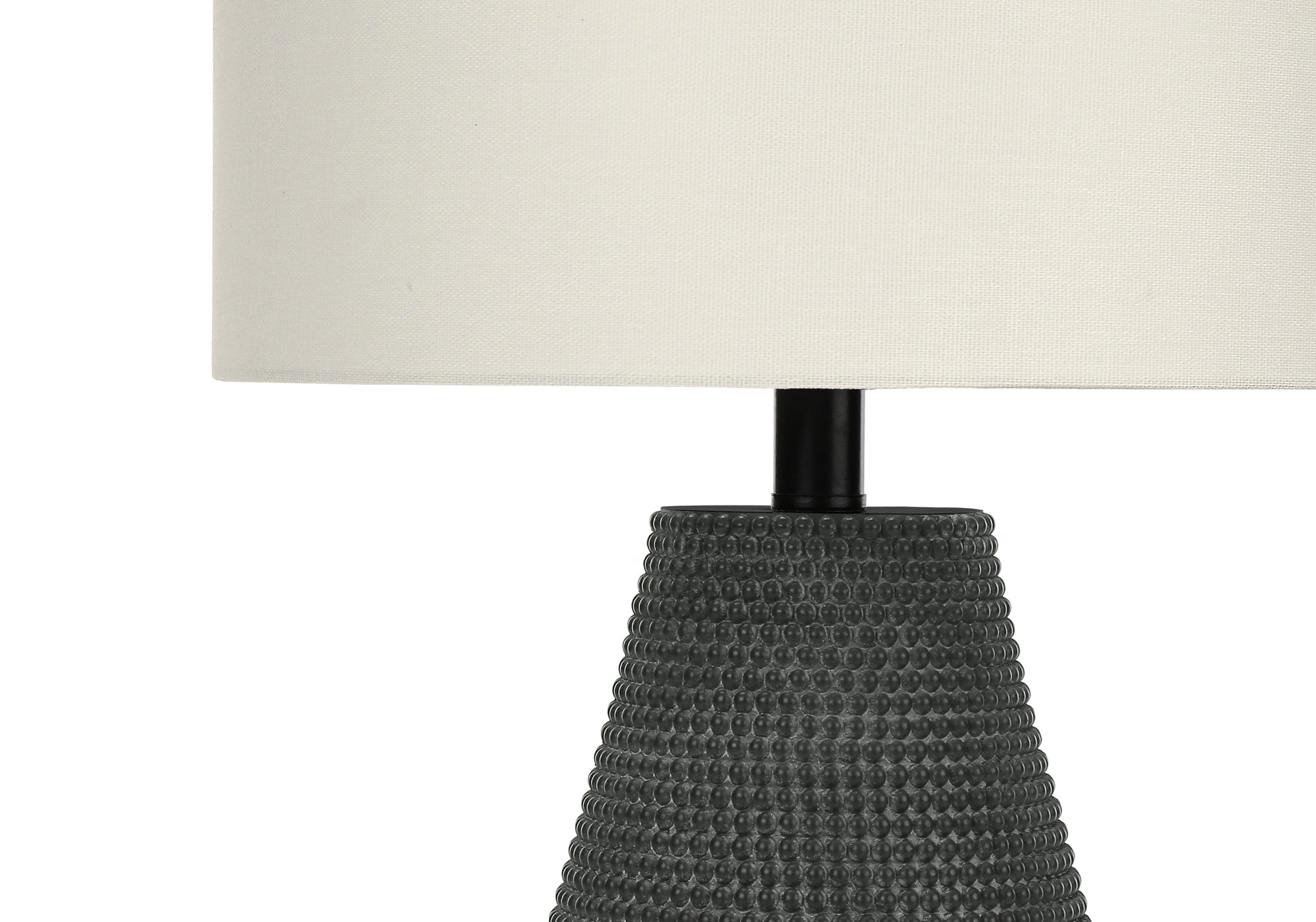 ÉCLAIRAGE - LAMPE DE TABLE 24"H RÉSINE NOIRE / ABAT-JOUR IVOIRE