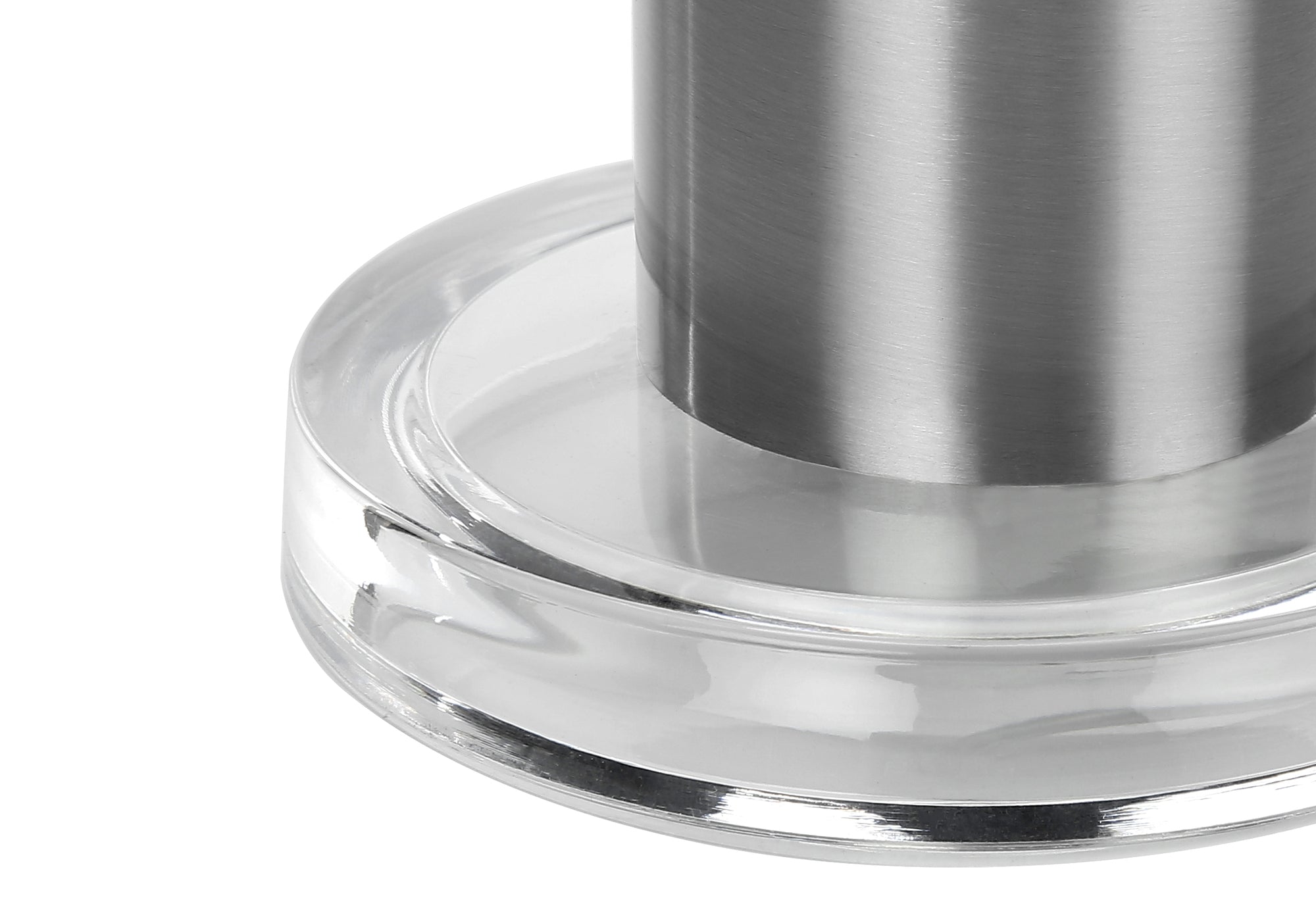 ÉCLAIRAGE - LAMPE DE TABLE 28"H MÉTAL NICKEL / ABAT-JOUR IVOIRE