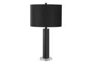 ÉCLAIRAGE - LAMPE DE TABLE 28"H MÉTAL NOIR / ABAT-JOUR NOIR