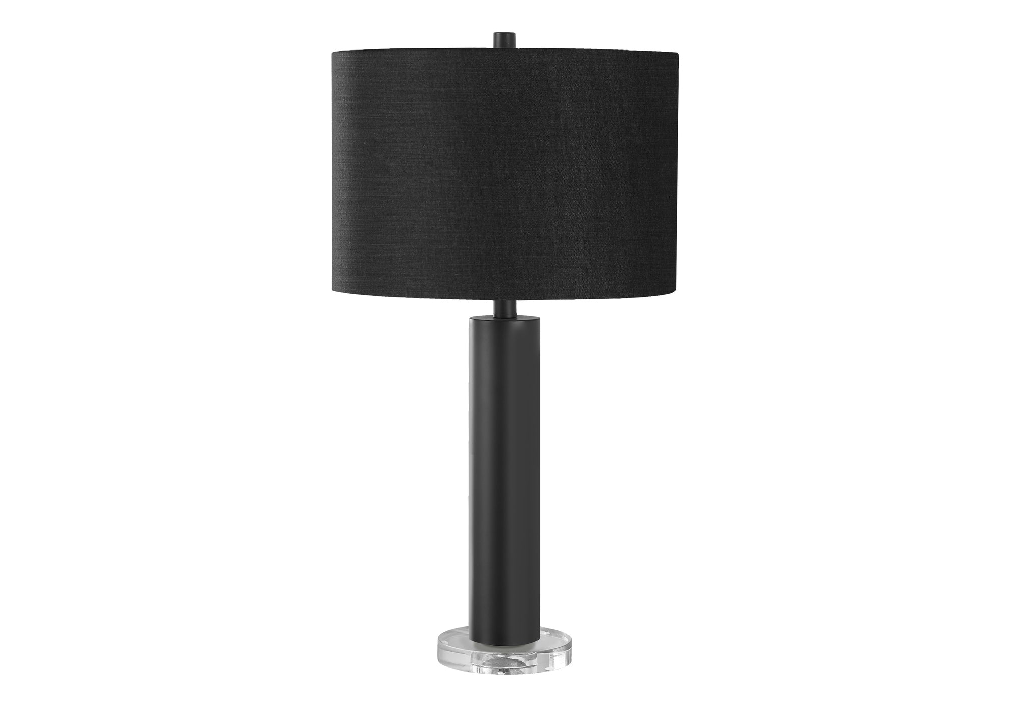 ÉCLAIRAGE - LAMPE DE TABLE 28"H MÉTAL NOIR / ABAT-JOUR NOIR