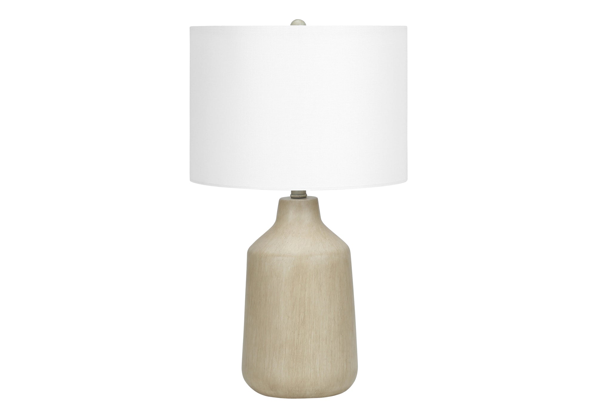 ÉCLAIRAGE - LAMPE DE TABLE 24"H BÉTON BEIGE / ABAT-JOUR IVOIRE