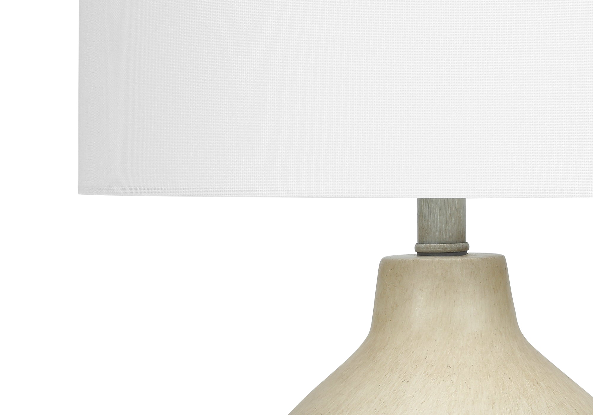 ÉCLAIRAGE - LAMPE DE TABLE 24"H BÉTON BEIGE / ABAT-JOUR IVOIRE