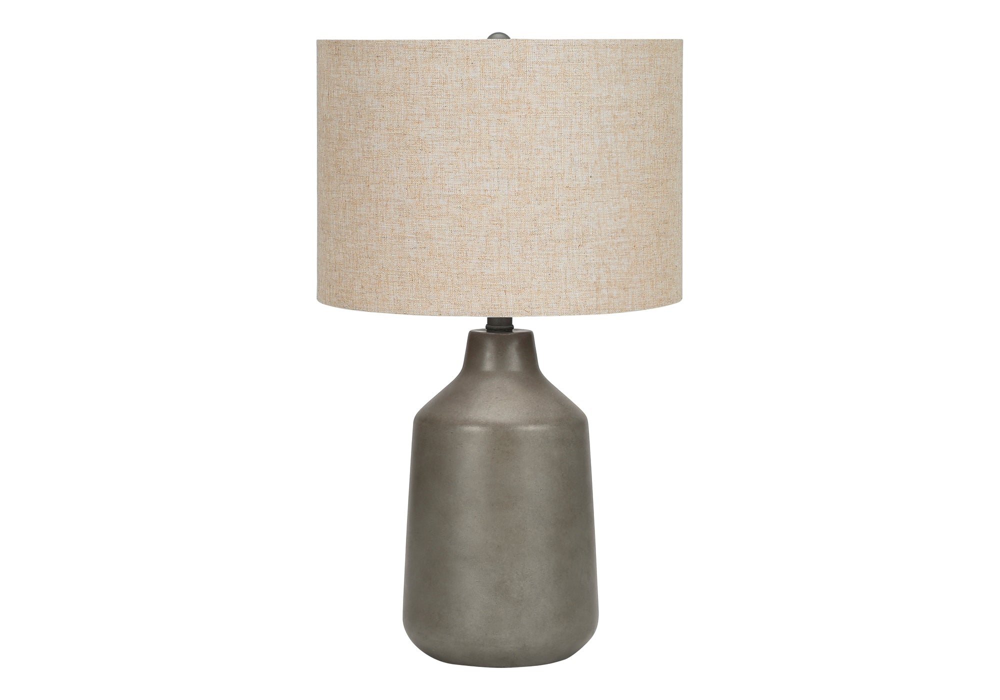 ÉCLAIRAGE - LAMPE DE TABLE 24"H BÉTON GRIS / ABAT-JOUR BEIGE
