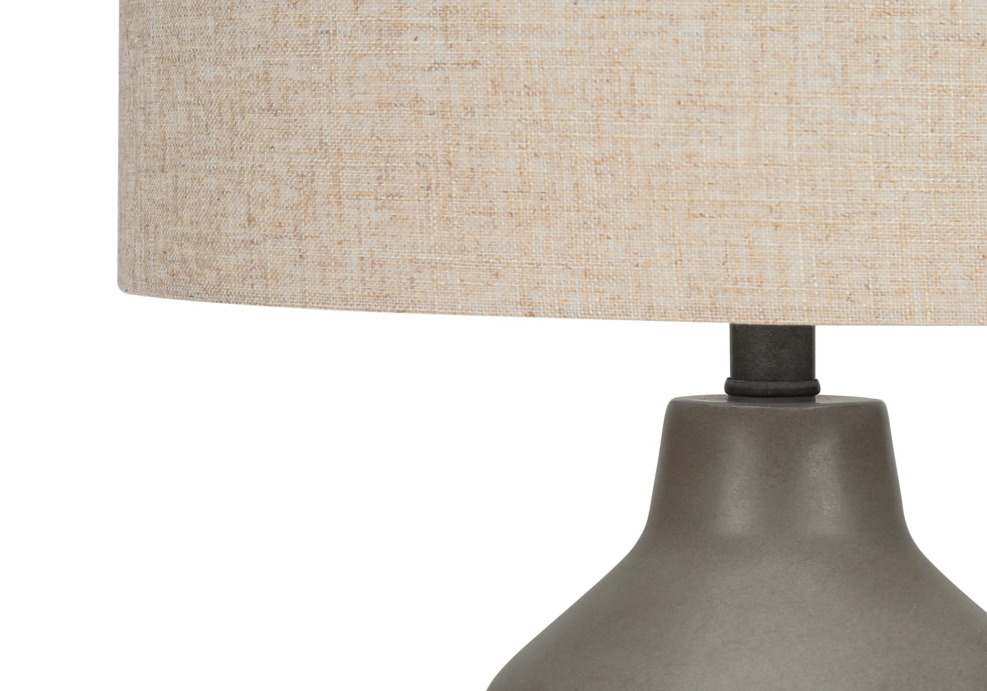 ÉCLAIRAGE - LAMPE DE TABLE 24"H BÉTON GRIS / ABAT-JOUR BEIGE