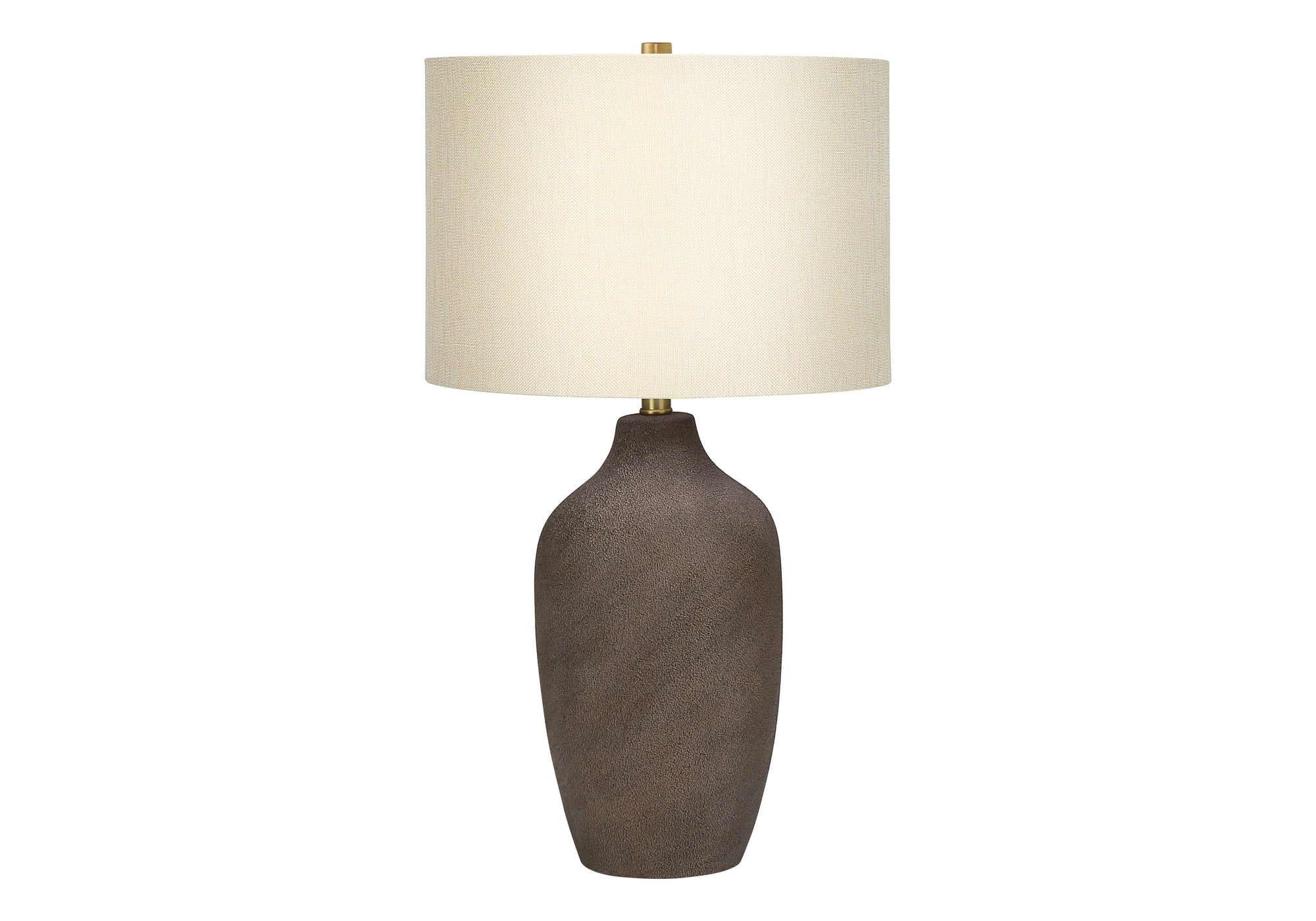 ÉCLAIRAGE - LAMPE DE TABLE 27"H CÉRAMIQUE GRIS / ABAT-JOUR BEIGE