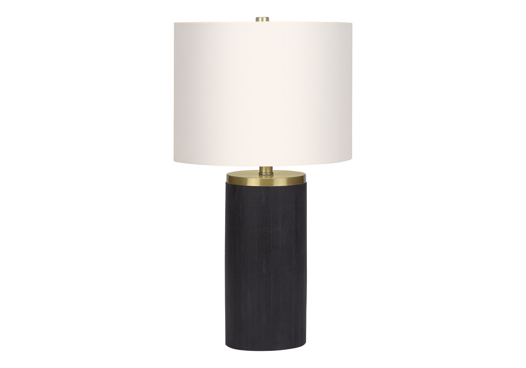 ÉCLAIRAGE - LAMPE DE TABLE 24"H BÉTON NOIR / ABAT-JOUR IVOIRE