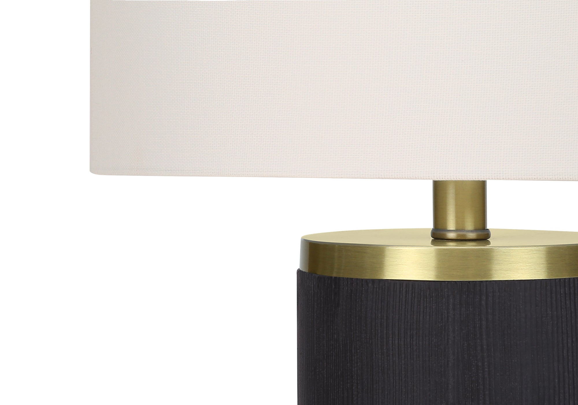 ÉCLAIRAGE - LAMPE DE TABLE 24"H BÉTON NOIR / ABAT-JOUR IVOIRE