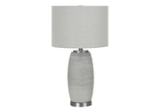 LIGHTING - 25"H TABLE LAMP GREY CERAMIC / GREY SHADE
