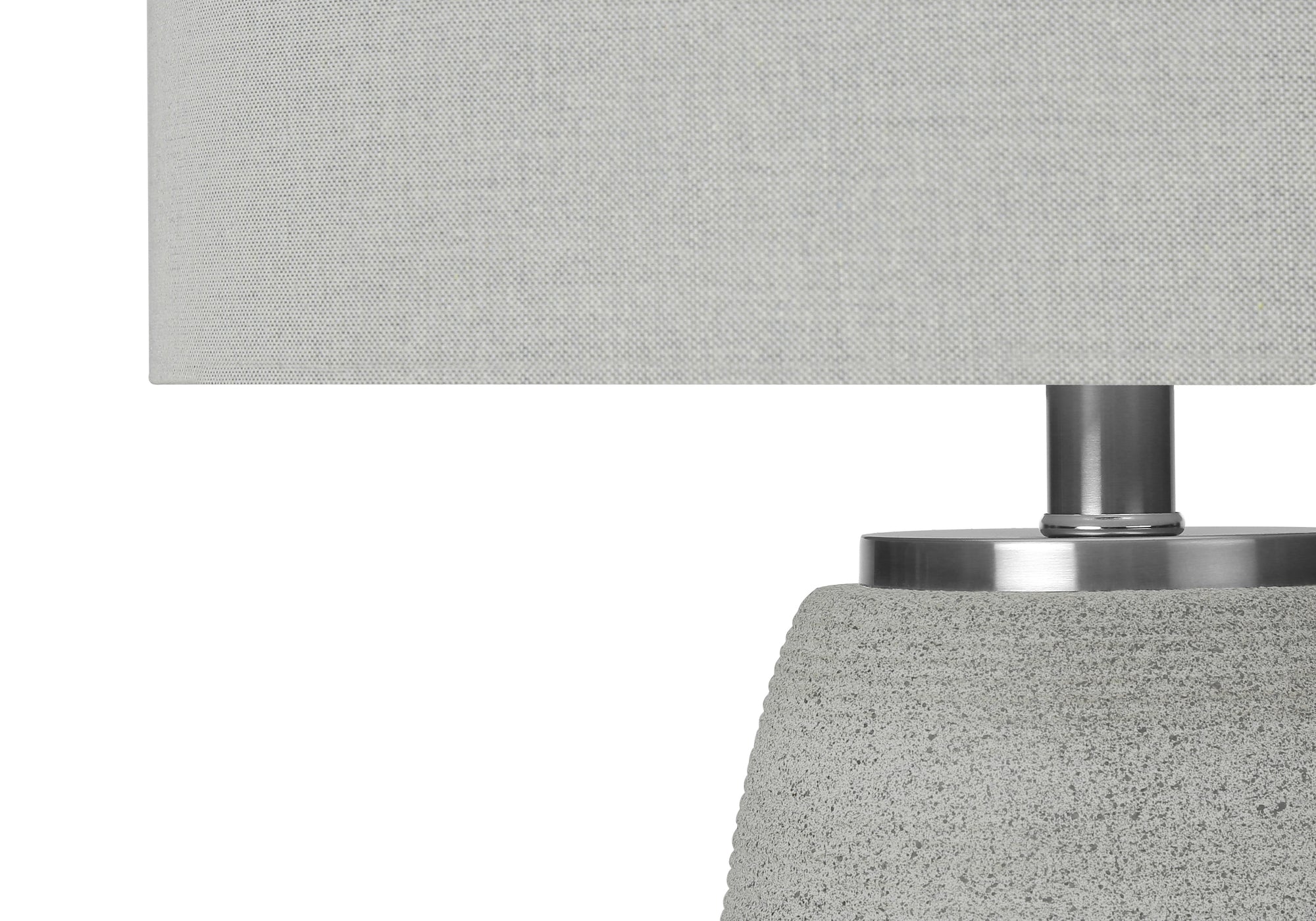 ÉCLAIRAGE - LAMPE DE TABLE 25"H CÉRAMIQUE GRIS / ABAT-JOUR GRIS