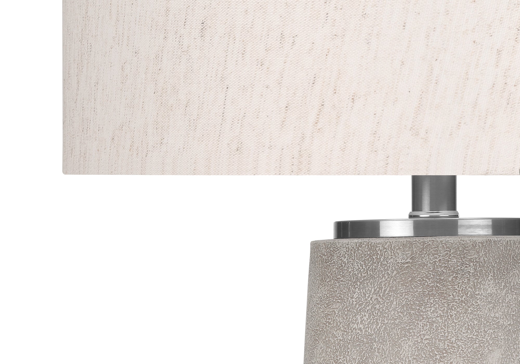 ÉCLAIRAGE - LAMPE DE TABLE 29"H RÉSINE GRIS / ABAT-JOUR IVOIRE