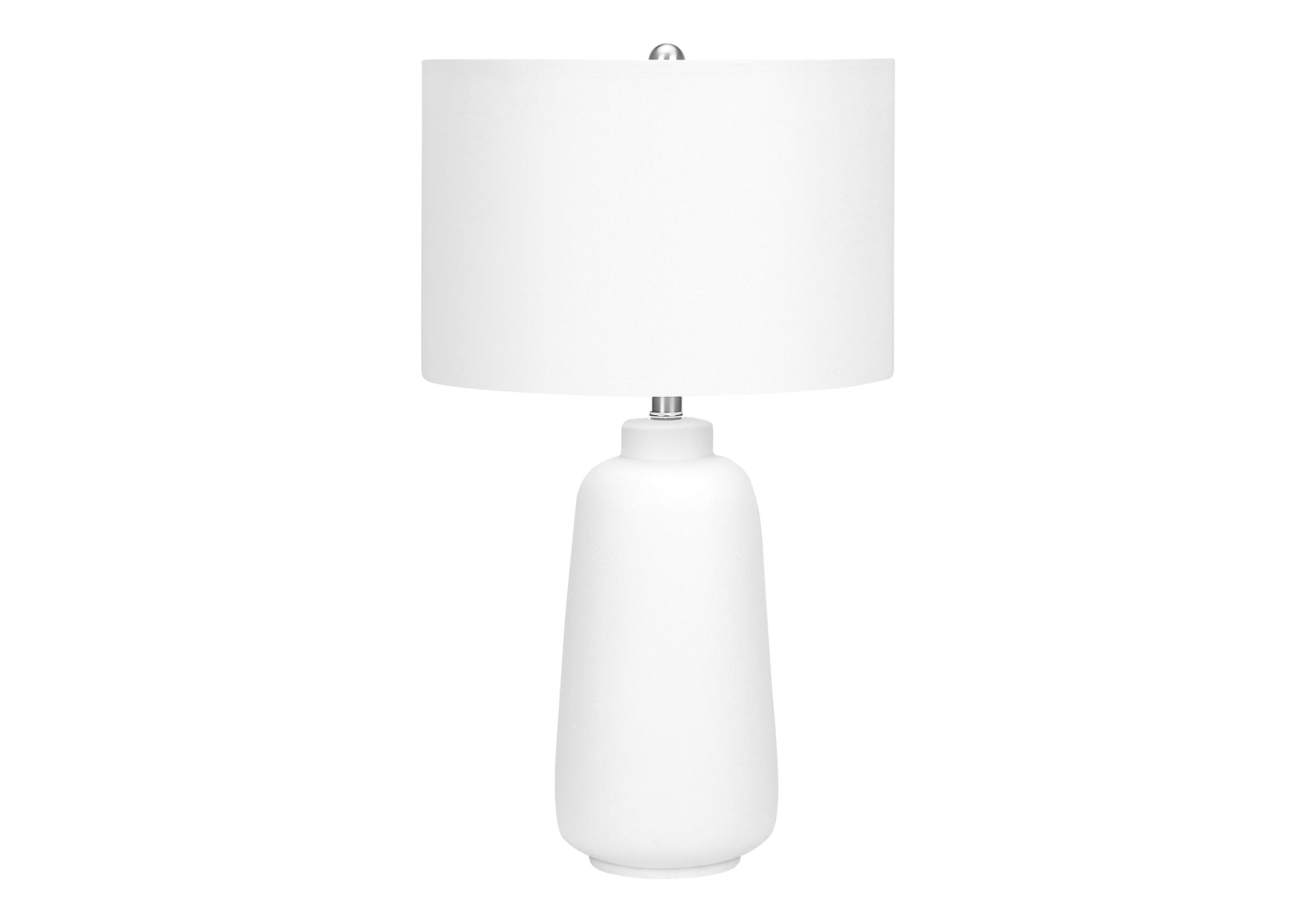 ÉCLAIRAGE - LAMPE DE TABLE 26"H CÉRAMIQUE CRÈME / ABAT-JOUR IVOIRE