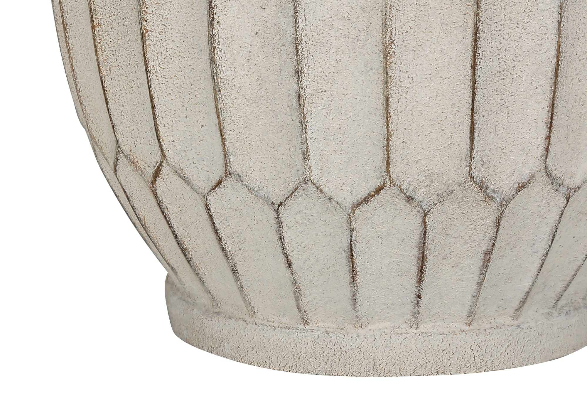 ÉCLAIRAGE - LAMPE DE TABLE 24"H RÉSINE CRÈME / ABAT-JOUR IVOIRE